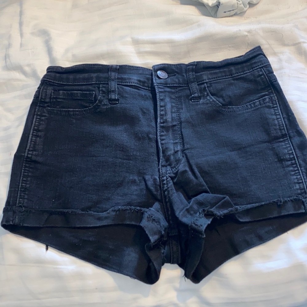 Black high rise shorts